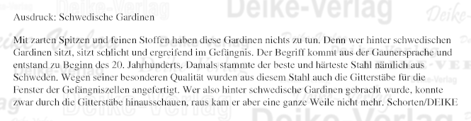 Ausdruck: Schwedische Gardinen