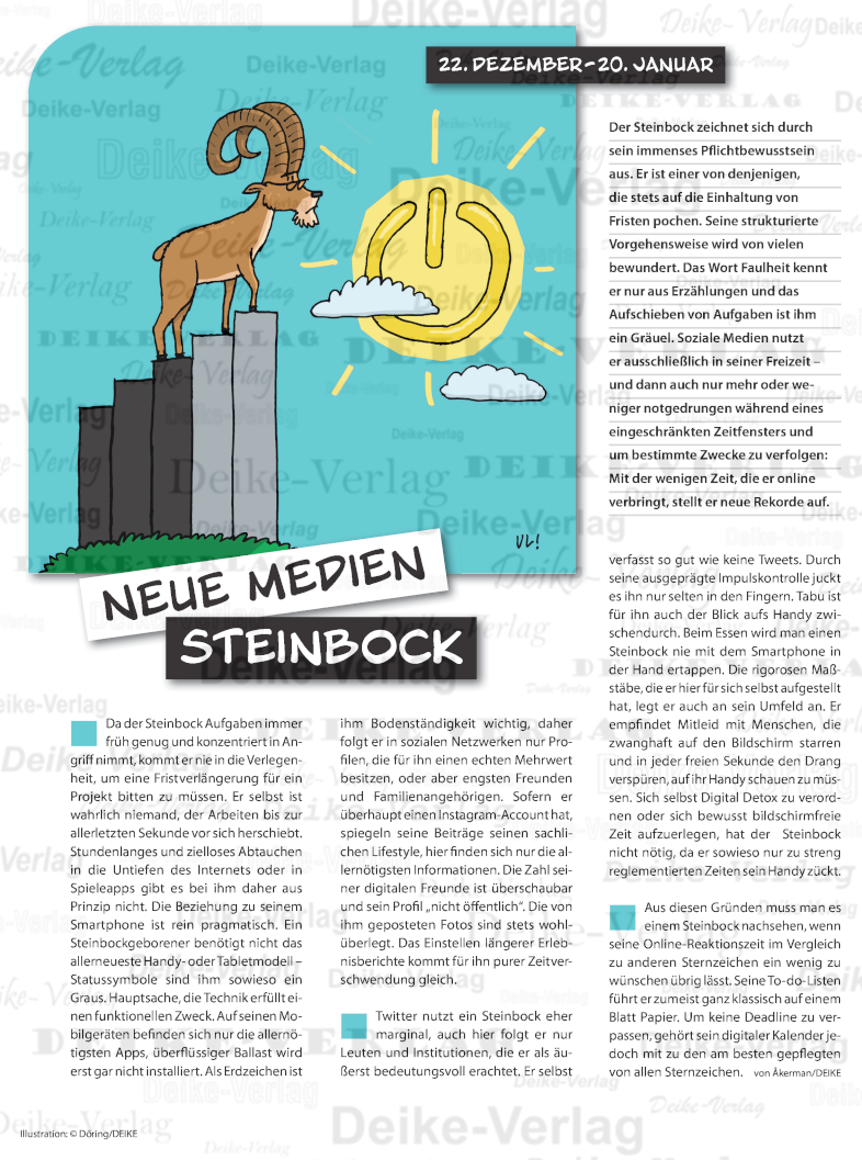 Sternzeichencharakteristiken: Der Steinbock und die neue Medien