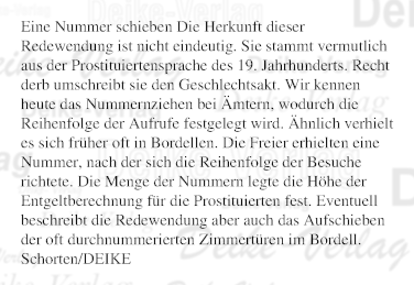 Eine Nummer schieben