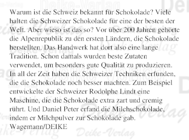Warum ist die Schweiz bekannt für ihre Schokolade?