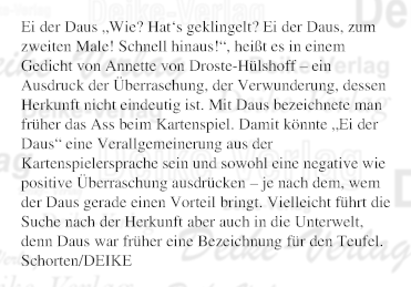 Ei der Daus „Wie? Hat‘s geklingelt?