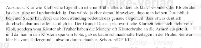 Ausdruck: Klar wie Kloßbrühe
