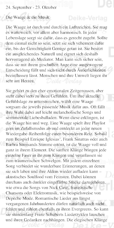 Sternzeichencharakteristiken: Die Waage (Musik)