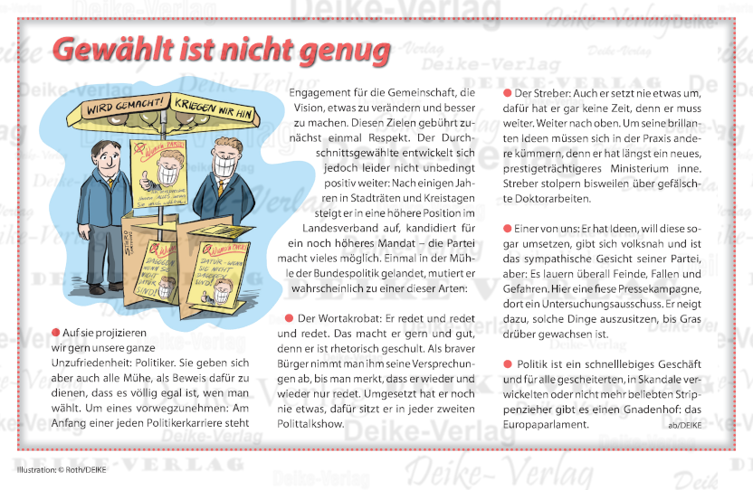 Gewählt ist nicht genug