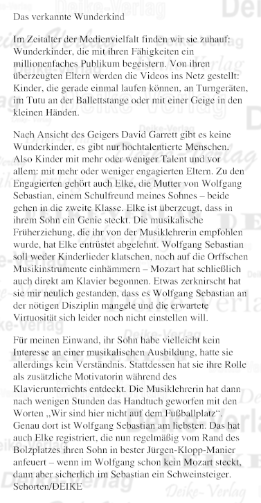 Das verkannte Wunderkind