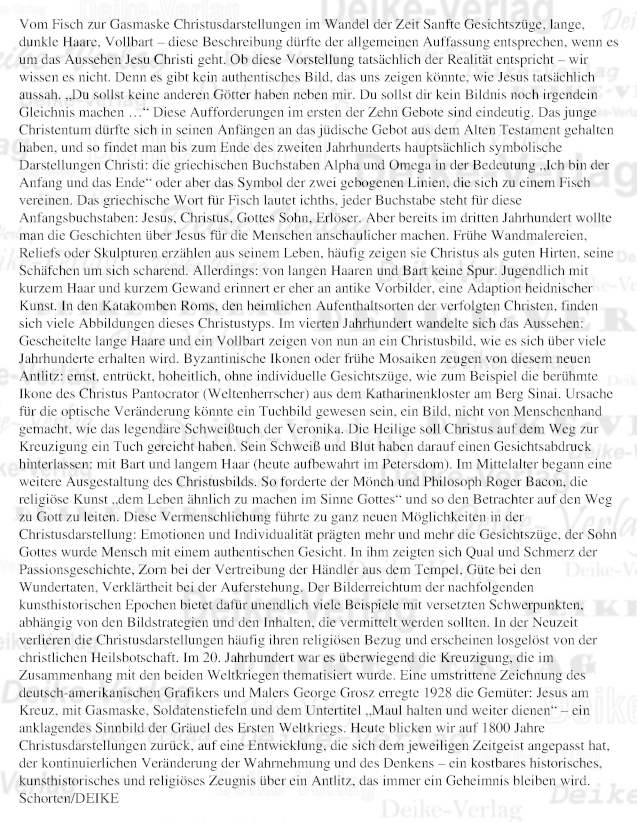 Vom Fisch zur Gasmaske - Christusdarstellungen im Wandel der Zeit
