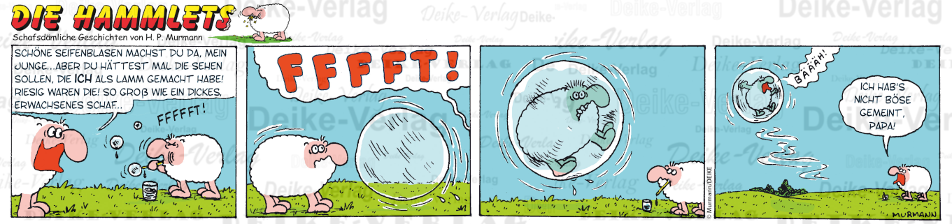 Vater und Sohn mit Seifenblasen - Hammlets