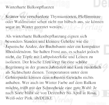 Winterharte Balkonpflanzen