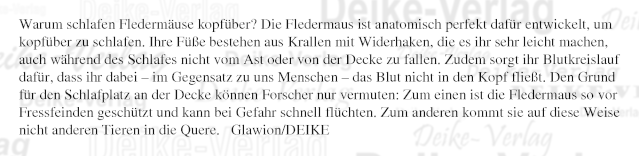 Warum schlafen Fledermäuse kopfüber?