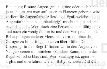 Blauäugig sein