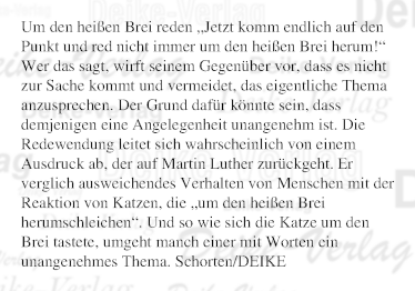 Um den heißen Brei reden