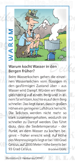 Warum kocht das Wasser in den Bergen früher?