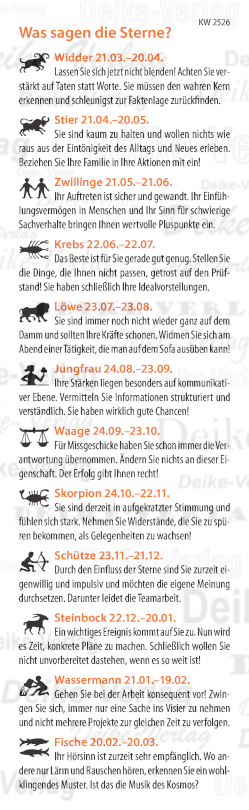 Wochenhoroskop KW 2626