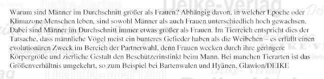 Warum sind Männer im Durchschnitt
größer als Frauen?