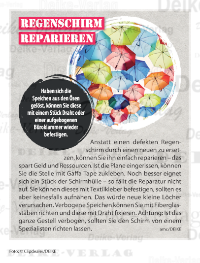 Regenschirm reparieren