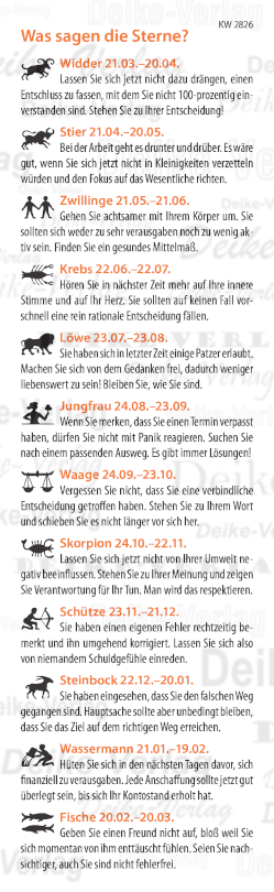 Wochenhoroskop KW 2826