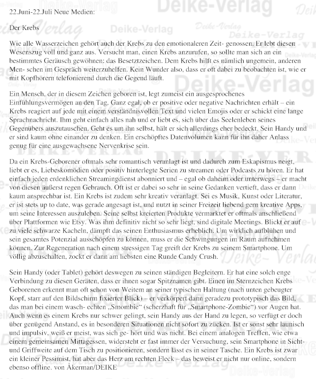 Sternzeichencharakteristiken: Krebs (Musik)