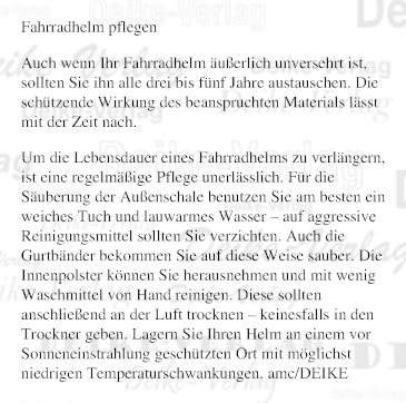 Fahrradhelme pflegen