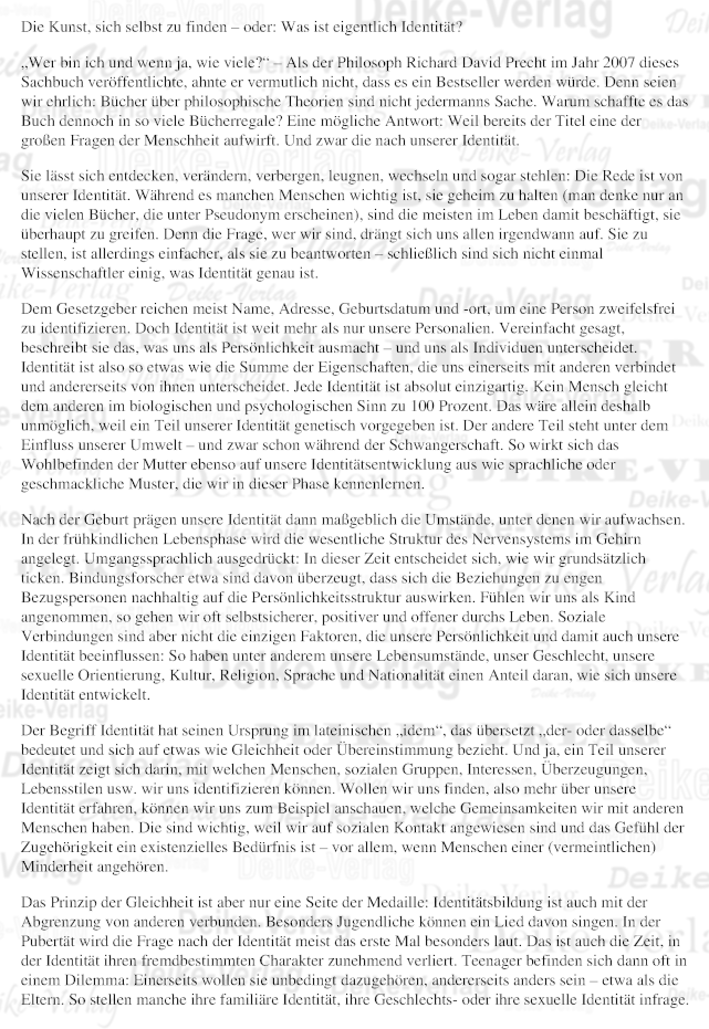 Die Kunst, sich selbst zu finden - Identität