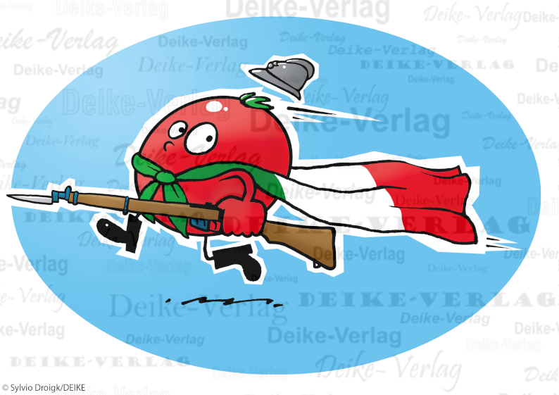 Tomate mit Waffe