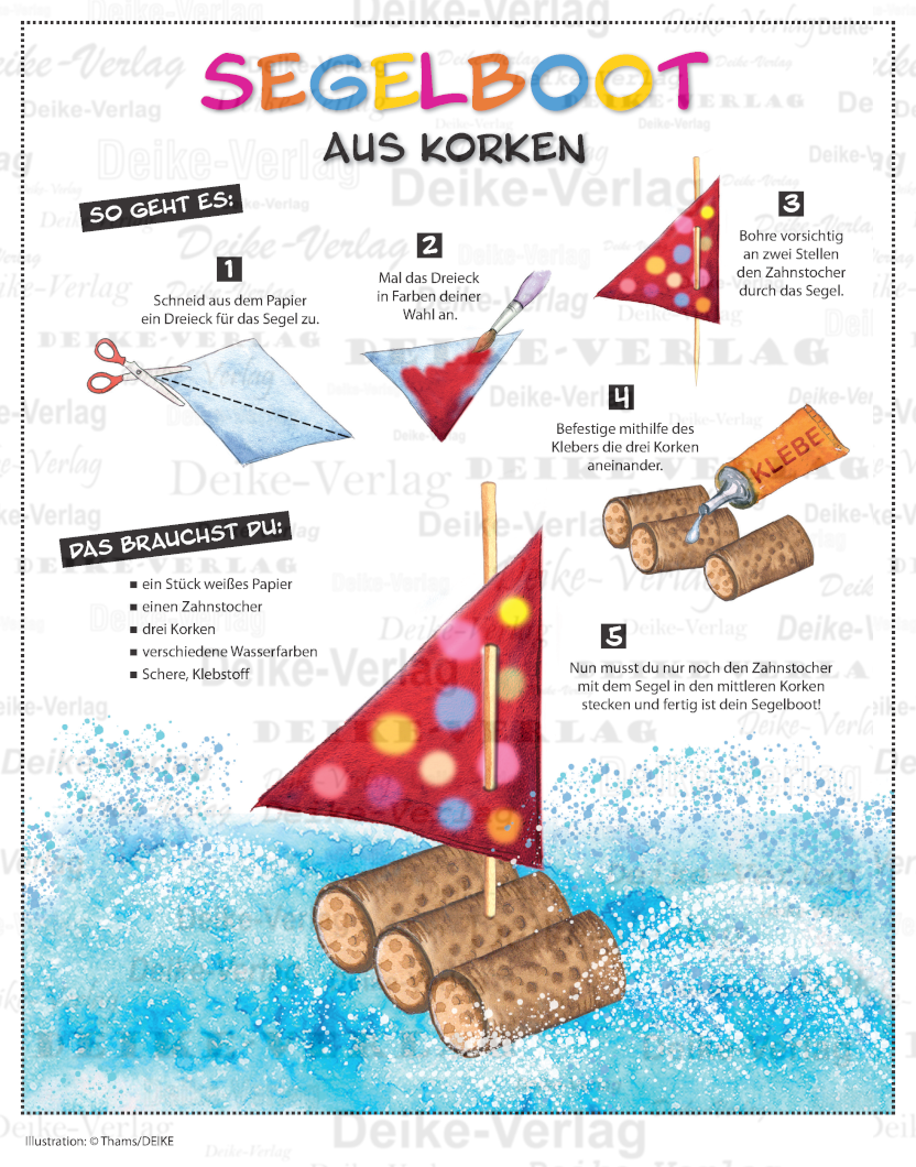 Segelboot aus Korken