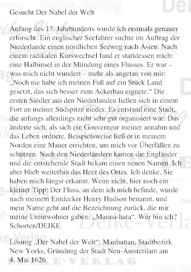 Manhattan (Texträtsel) KW 1926