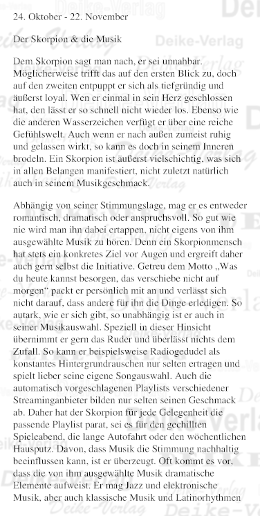 Sternzeichencharakteristiken: Der Skorpion (Musik)