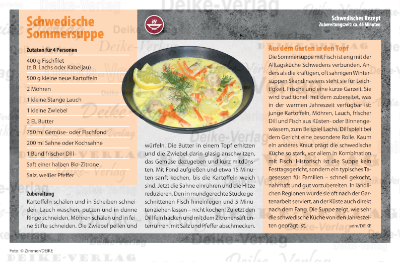 Schwedische Sommersuppe