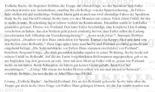 Tödliche Rache (Inspektor Debbins) Rätselkrimi 201603