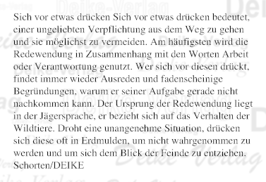 Sich vor etwas drücken