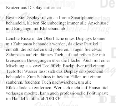 Kratzer aus Display entfernen
