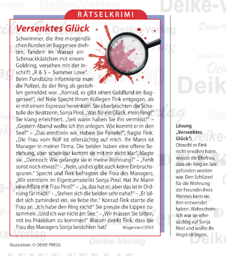 Versenktes Glück - Rätselkrimi (Fink und Specht)
