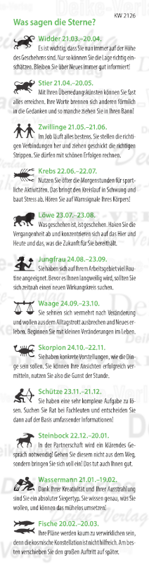 Wochenhoroskop KW 2126
