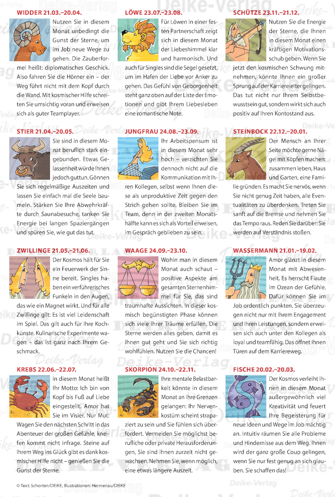 Monatshoroskop Oktober 2024