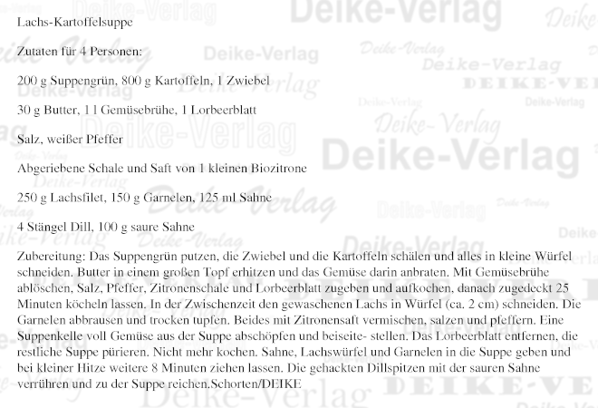 Deutsches Rezept: Lachs Kartoffelsuppe
