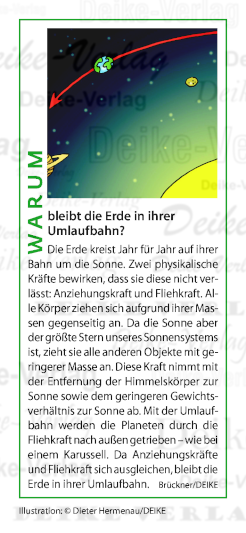 Warum bleibt die Erde in ihrer Umlaufbahn?