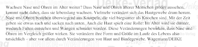 Wachsen Nase und Ohren im Alter weiter?