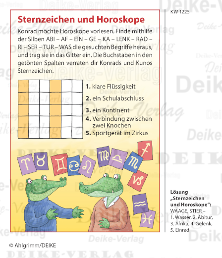 Waage, Stier  - Konrad das Krokodil KW 1225