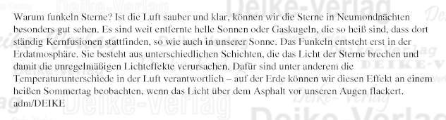 Warum funkeln Sterne?
