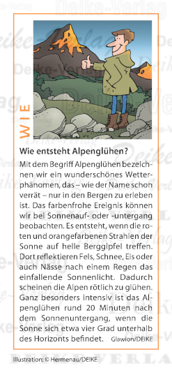 Wie entsteht Alpenglühen?