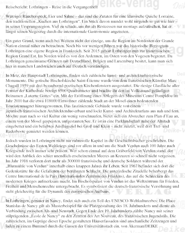 Lothringen - Reisebericht