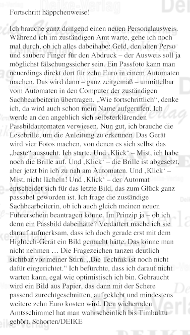 Fortschritt häppchenweise