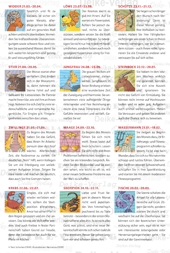 Monatshoroskop Januar 2025