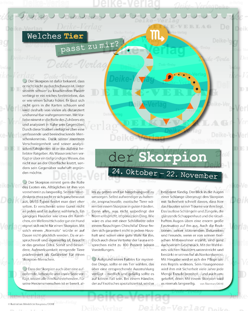 Sternzeichencharakteristiken: Der Skorpion (Haustiere)