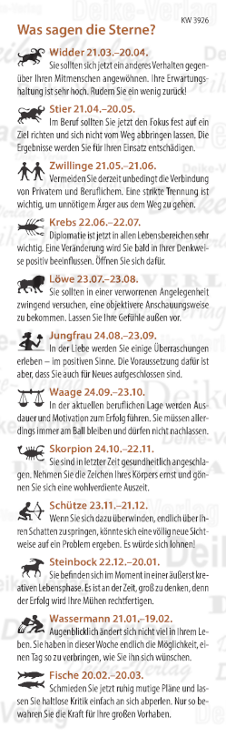 Wochenhoroskop KW 3926