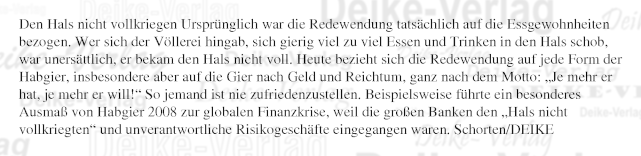 Ausdruck: Den Hals nicht vollkriegen