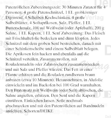 Französisches Rezept: Putenröllchen