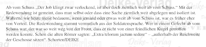 Ab vom Schuss