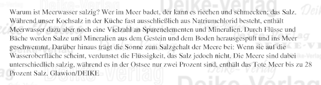 Warum ist Meerwasser salzig?