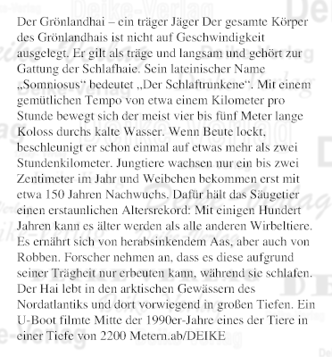 Der Grönlandhai - ein träger Jäger